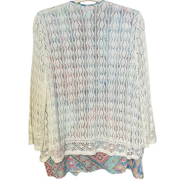 Ruby Rd cardigan detailed lining lightweight feminine flowy colorful size 2XL - Picture 2 of 4